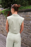 Short blazer vest - light green