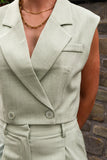 Short blazer vest - light green