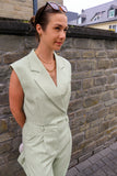 Short blazer vest - light green