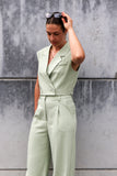 Short blazer vest - light green