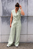 Short blazer vest - light green