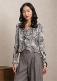 Print blouse with ruffles