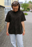 Oversize T-shirt with leopard print