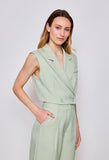 Short blazer vest - light green