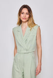 Short blazer vest - light green