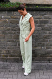 Short blazer vest - light green