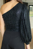 One-shoulder top - Black