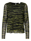 Zebra print blouse - black / kaki