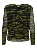 Zebra print blouse - black / kaki