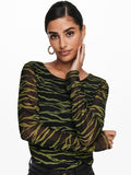 Zebra print blouse - black / kaki