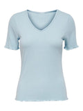 V-neck ribbed t-shirt