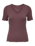 V-neck ribbed t-shirt