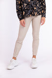 Leather trousers beige