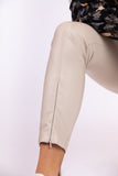 Leather trousers beige