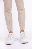 Leather trousers beige