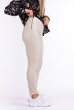 Leather trousers beige