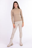 Leather trousers beige