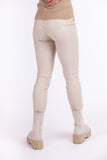 Leather trousers beige