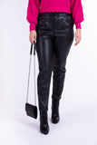 Leather-look pants - black