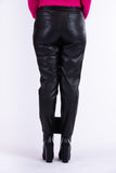 Leather-look pants - black