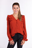 Blouse with flounces - rust