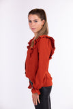 Blouse with flounces - rust