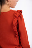 Blouse with flounces - rust