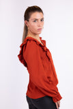 Blouse with flounces - rust