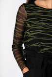 Zebra print blouse - black / kaki