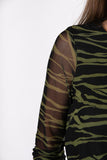 Zebra print blouse - black / kaki