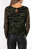 Zebra print blouse - black / kaki