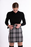 Skirt with belt - black / white