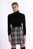 Skirt with belt - black / white