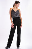 Party top - silver / black