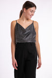 Party top - silver / black