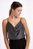 Party top - silver / black