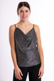 Party top - silver / black