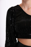 One-sleeved top with sequins