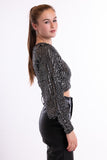 One-sleeved top with sequins