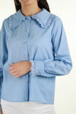 Blouse à col relevé - bleu ciel