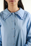 Blouse à col relevé - bleu ciel