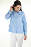 Blouse à col relevé - bleu ciel