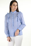 Striped blouse - sky blue