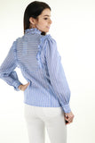 Striped blouse - sky blue