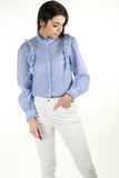 Striped blouse - sky blue