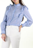 Striped blouse - sky blue