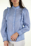 Striped blouse - sky blue