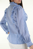 Striped blouse - sky blue