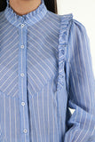 Striped blouse - sky blue