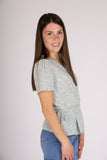 Wrap blouse - light blue